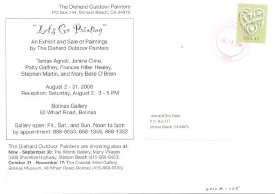 Back side of Let's Go Painting card